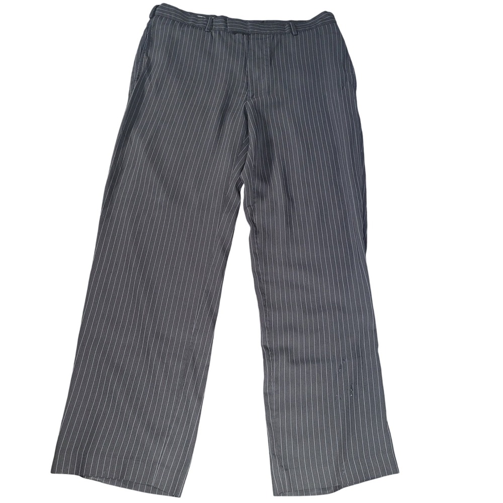 Perry Ellis Men's Dress Pants Gray Striped 36x32 Business Casual Work